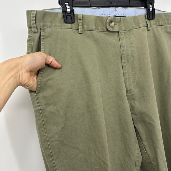 Peter Millar khaki pants Men 40x29 green straight pima cotton flat from preppy - Picture 3 of 9